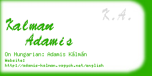kalman adamis business card