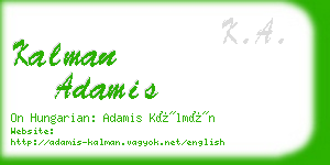 kalman adamis business card